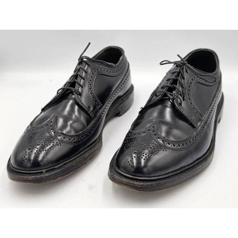 Vintage Freeman Bootmaker Guild Wingtip Dress Shoes Mens Size 8 EE Black